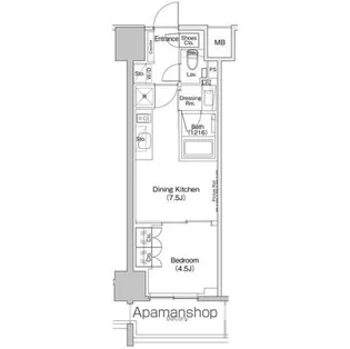 ザ・パークハビオ元浅草プレイス【11階】の間取り