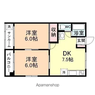 グリーンヴィレッジFUGO【3階】の間取り