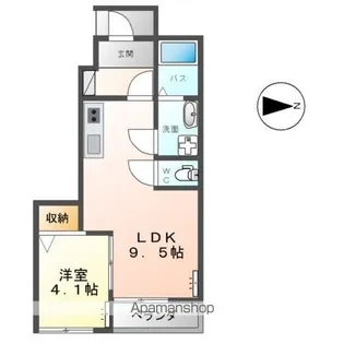 フォレスト鹿妻Ⅲ【102号室】の間取り