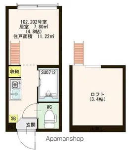 フェリス・FK【202号室】の間取り