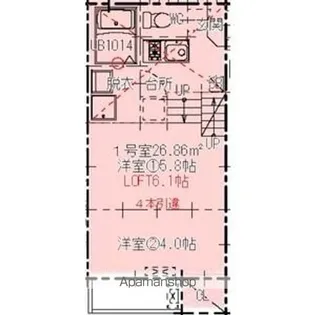 ハーモニーテラス生駒町Ⅲ【101号室】の間取り