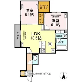ブリューエン河原口【1階】の間取り