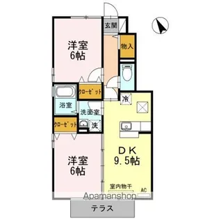 サンローズコート【1階】の間取り