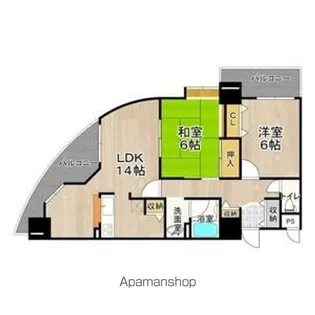 フェルザ住之江公園(旧住之江フタバビル)【12階】の間取り