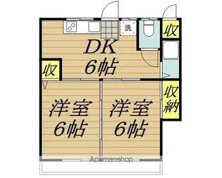 楓青山ハイツB【202号室】の間取り