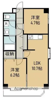 ベルメゾン新田東【6階】の間取り