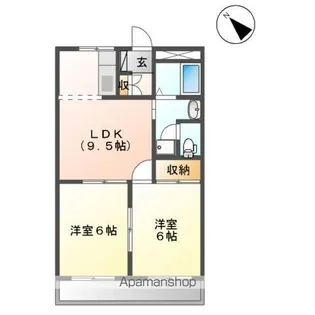 ルミナス加茂野【206号室】の間取り