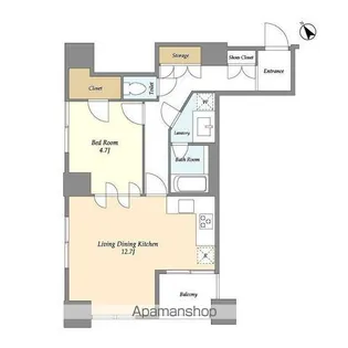 1LDKの間取り画像