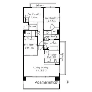 パークアクシス大船【6階】の間取り