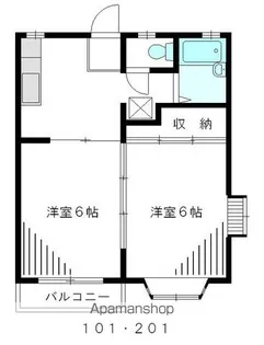 キャロットハウス【201号室】の間取り