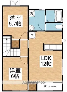 ミピアーチェC棟【2階】の間取り