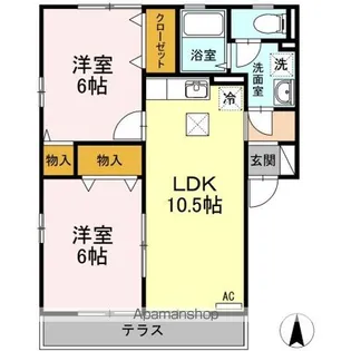 セジュールウメキⅢ【1階】の間取り