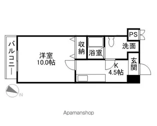 1DKの間取り画像