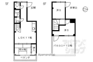 サンアートビル【5F・6F号室】の間取り