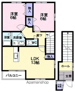 ラフィネ・ドミール【2階】の間取り