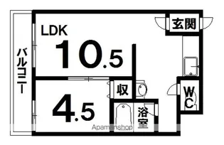 ラフィネ【3-C号室】の間取り