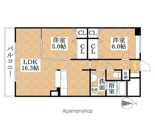 パディストンアーサー【502号室】の間取り