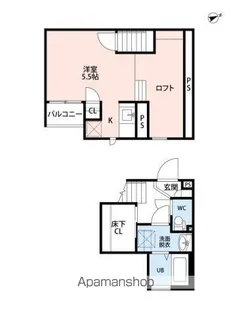 埼玉県春日部市小渕【アパート】の間取り