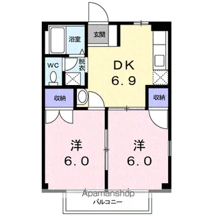 グリーンビレッジC【1階】の間取り