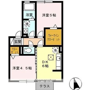 サンクラーズメゾンA棟【1階】の間取り