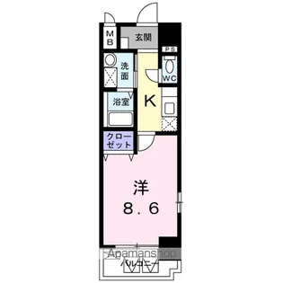 カーサフィオーレ中広通り【8階】の間取り