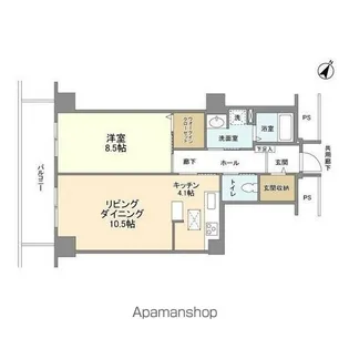 トルナーレ日本橋浜町【6階】の間取り