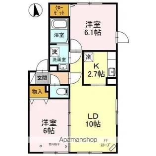 グランドール A館【1階】の間取り
