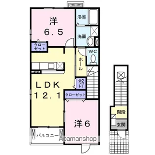 プランタンB【2階】の間取り