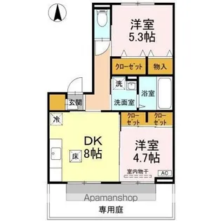 2DKの間取り画像