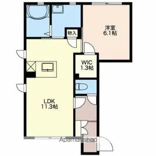 シャーメゾン・エヴィデンスB【1階】の間取り