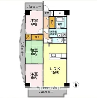 リシェス城崎【9階】の間取り