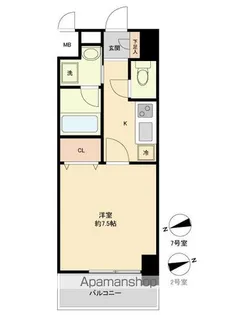 パークフラッツ本町【10階】の間取り