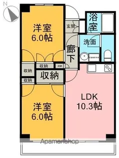 ログマンポワール【203号室】の間取り