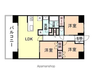 レーベン富山神通本町 ONE TOWER【6階】の間取り