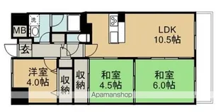 ファミリエール宮城野西館【6階】の間取り