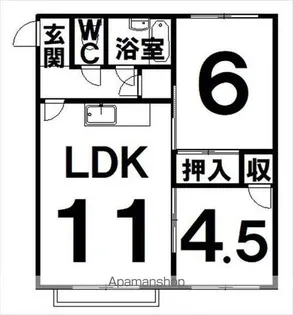 2LDKの間取り画像