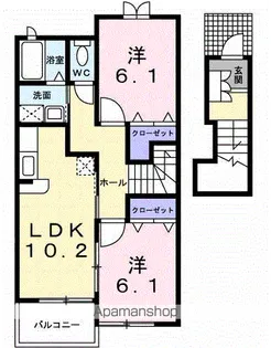 ホワイトウイングA【203号室】の間取り
