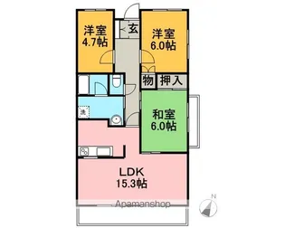 マーブル参番館【5階】の間取り
