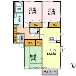 レシェンテ徳力 C棟【2階】の間取り