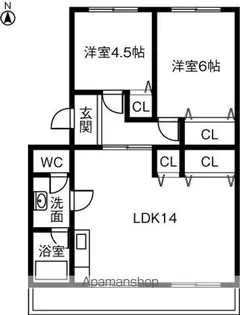 ハイツ長野 C棟【3階】の間取り