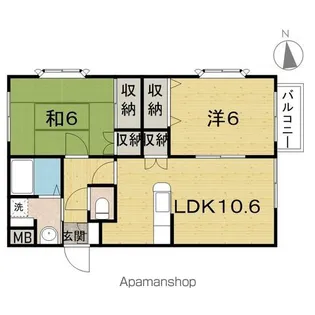 ル・シェール壱番館【201号室】の間取り