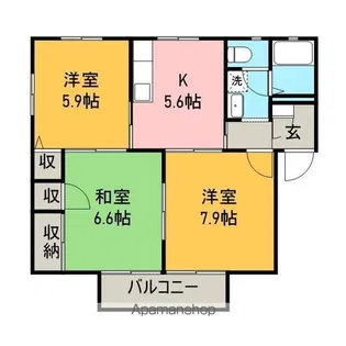 ラグナ・アロサールD【201号室】の間取り