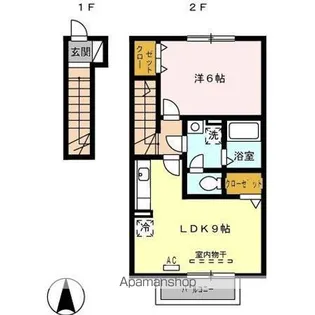 シャトレ中村【2階】の間取り
