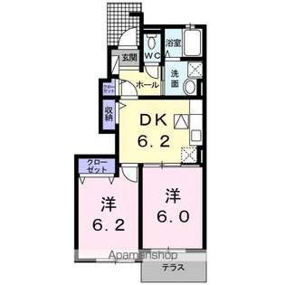 エクセラン三ノ宮 B【1階】の間取り