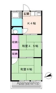 松花マンション【2-D号室】の間取り