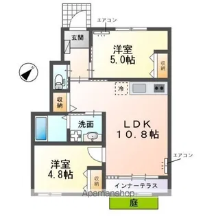 フロレゾン柏FLORAISON KASHIWA【1階】の間取り