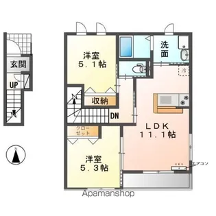 DEA・PARTENONE(ディア・パルテノン)【2階】の間取り