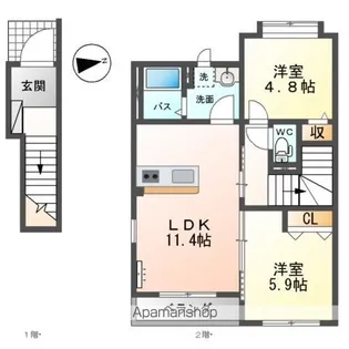コンフォルト 岡部【2階】の間取り