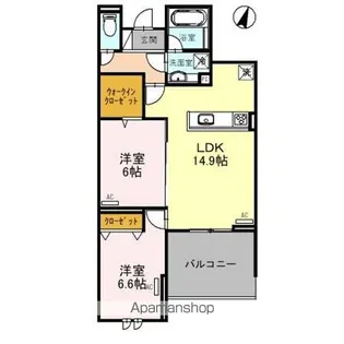 BELLEVILLE桜木町【2階】の間取り
