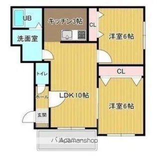 プランドール千歳【1階】の間取り